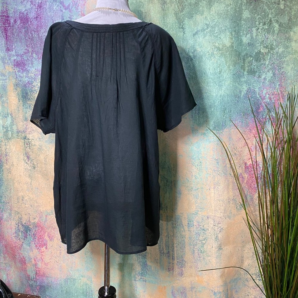 Avenue Emma Basic Item Linen Button Down Blouse -… - image 2